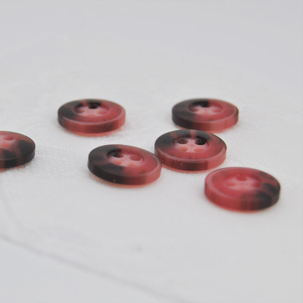 Button - Shirt / Mottled Red – 12mm